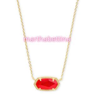 Elisa Gold Pendant Necklace in Red Illusion